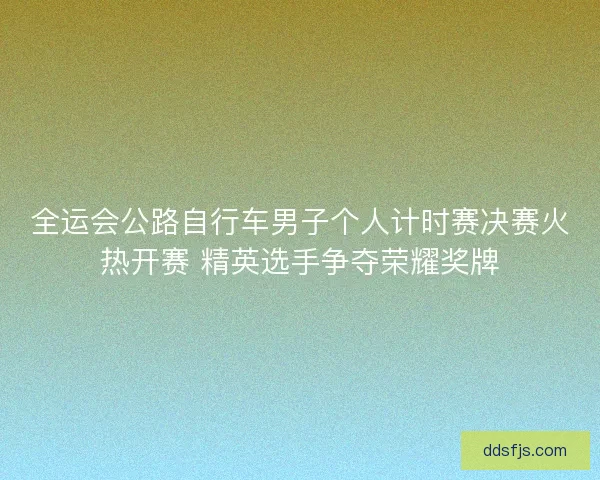 全运会公路自行车男子个人计时赛决赛火热开赛 精英选手争夺荣耀奖牌