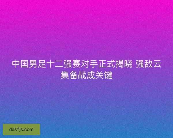 中国男足十二强赛对手正式揭晓 强敌云集备战成关键